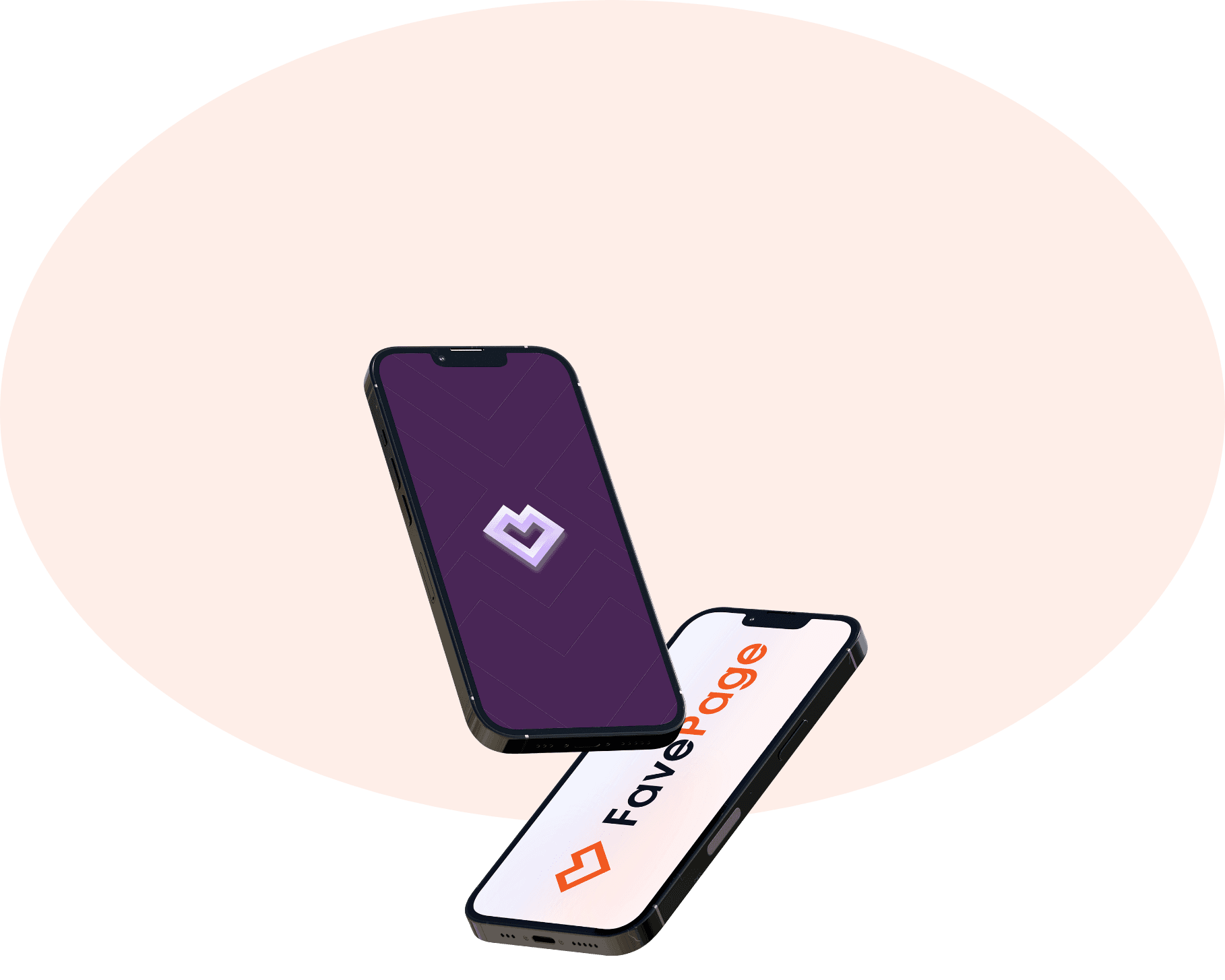 The FavePage app on two phones